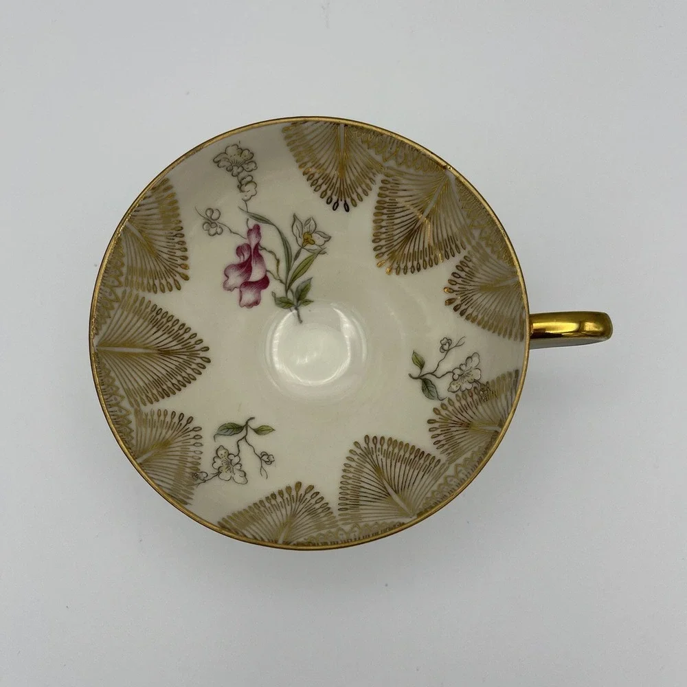 3 Pcs Winterling Roslau Trio Tea‎ Cup Saucer Dessert Luncheon Plate Floral Gold
